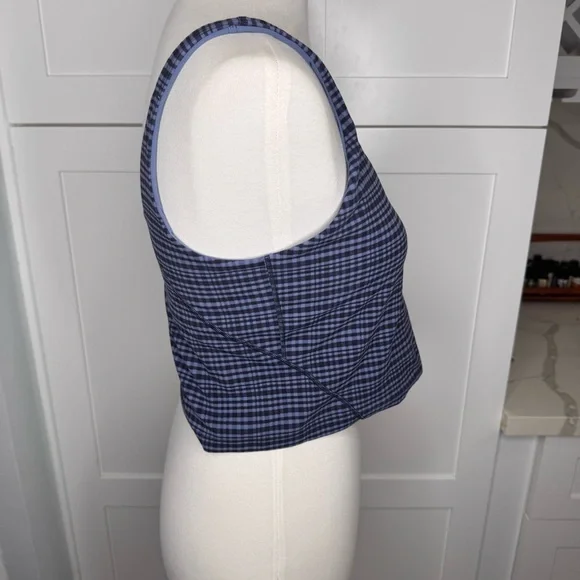 Lululemon Align Tank Top *Light Support Glow Grid Washed Denim Multi Size 12 - Picture 3 of 6